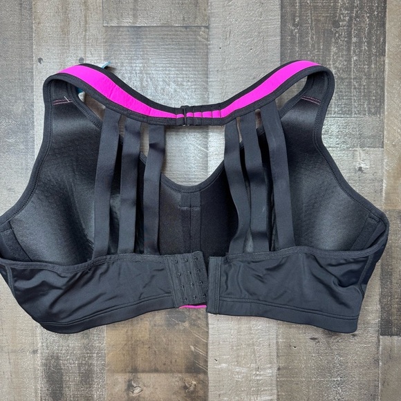Livi Active Pink and Black Sports Bra with Strappy Back - Picture 4 of 10